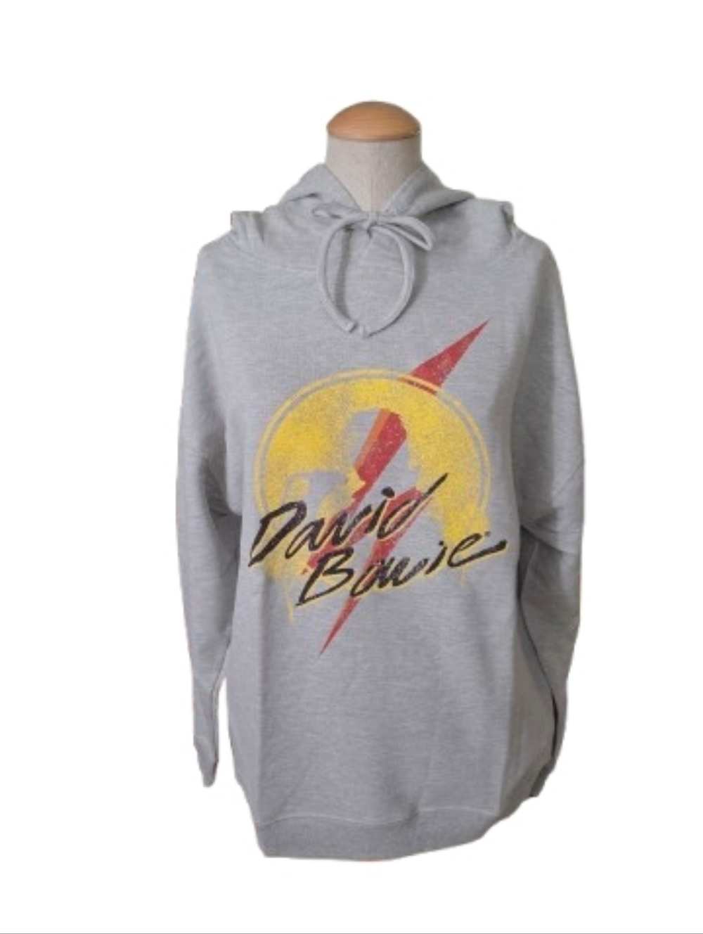 David Bowie Lightning Bolt Pullover Hoodie - Light Gray